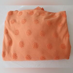 Orange textured cotton knit fabric, 2 yards